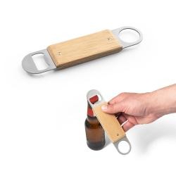 Abridor de Garrafas Duplo de Aço Inox Com Corpo Em Madeira de Faia Personalizado