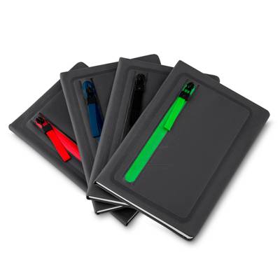 Bloco de Anotações com Capa Dura, Porta-Objetos e Pauta Personalizado
