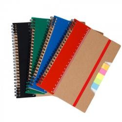 Bloco de Anotações Kraft com Régua, Sticky Notes e Wire-o Personalizado