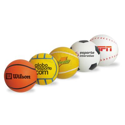 Bolinha Anti-Stress Esporte de Vinil 5,5 cm Personalizada