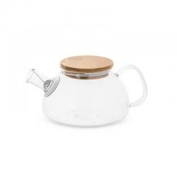 Bule de Vidro Borossilicato 750ml com Infusor e Tampa de Bambu Personalizado