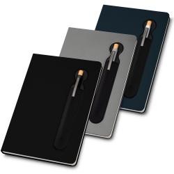 Caderno de Anotações com Capa Dura em PU e Suporte de Caneta Personalizado