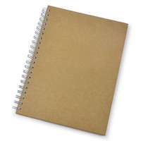 Caderno de Anotações Kraft Sem Pauta Com Capa Dura e Espiral Metálico Personalizado
