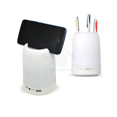 Caixa de Som Bluetooth com Porta Caneta e Luminária Personalizada