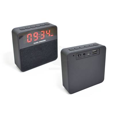 Caixa de Som Bluetooth com Relógio Digital e Despertador Personalizada