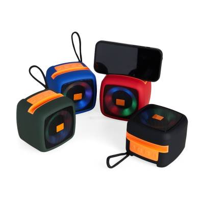 Caixa de Som Bluetooth TWS com Luzes RGB e Suporte para Celular Personalizada