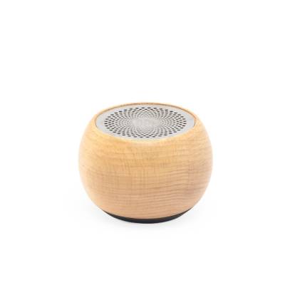 Caixa de Som Bluetooth TWS de Madeira e Inox com Cabo USB Tipo-C Personalizada
