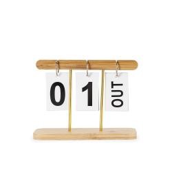 Calendário Permanente de Mesa em Bambu Personalizado