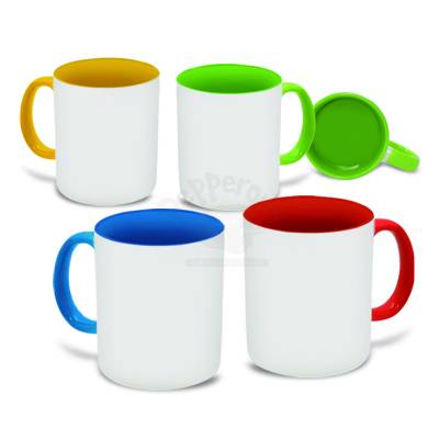 Caneca de Porcelana 325ml com Interior Colorido Personalizada