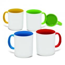 Caneca de Porcelana 325ml com Interior Colorido Personalizada