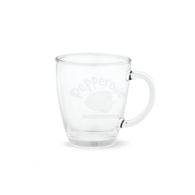 Caneca de Vidro 390ml com Alça Ergonômica Personalizada