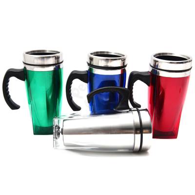 Caneca em Inox 450ml com Tampa e Acabamento em Acrílico Personalizada
