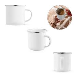 Caneca Esmaltada 350ml Com Borda Prateada Personalizada
