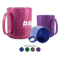 Caneca Redonda de Polipropileno Metalizada 400ml Personalizada