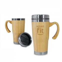 Caneca Térmica Com Bambu 500ml Personalizada