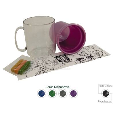Caneca Térmica Infantil Cores Metalizadas 300ML Pe