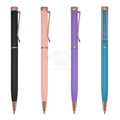 Caneta de Metal Rosê com Giro Personalizada