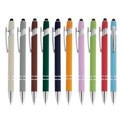 Caneta de Metal Soft Touch Com Ponteira Touch Personalizada