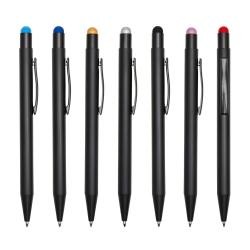 Caneta de Metal Touch Screen Com Ponteira e Carga Esferográfica Azul Personalizada