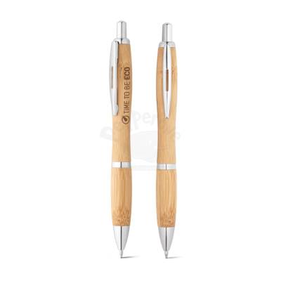 Caneta Ecológica de Bambu com Clip e Ponteira de Metal Personalizada