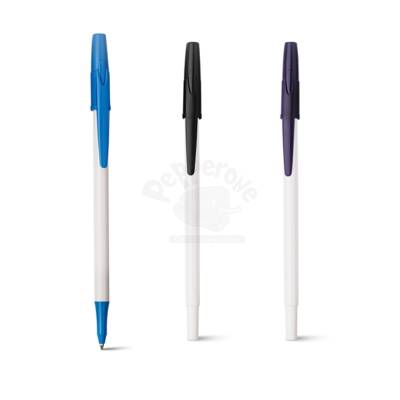 Caneta Plástica com Tampa e Clip Personalizada