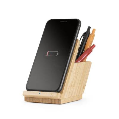 Carregador Ecológico wireless em bambu  Personalizado