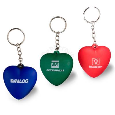 Chaveiro-anti stress no formato coração personalizado