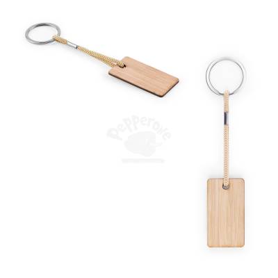 Chaveiro de Bambu com Cordão PET Personalizado
