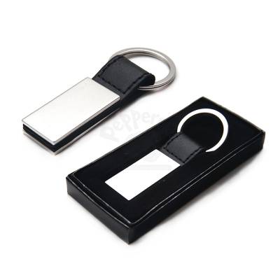 Chaveiro de Couro Metal Brilhante