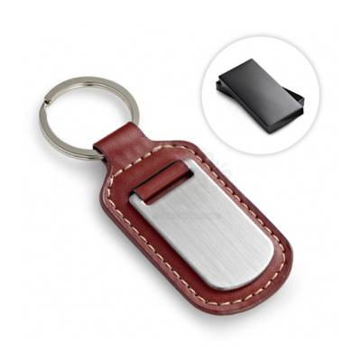 Chaveiro de Couro Sintético com Detalhe em Metal Personalizado
