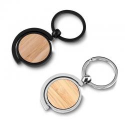 Chaveiro de Metal com Detalhe em Bambu 5 cm Personalizado