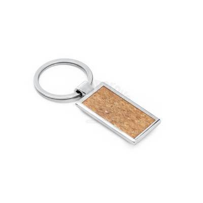 Chaveiro de Metal com Detalhe em Cortiça Personalizado