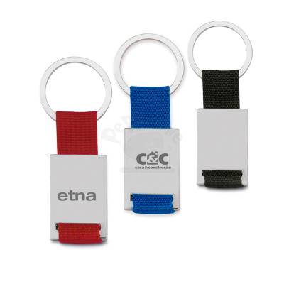 Chaveiro de Metal com Detalhe em Nylon Personalizado