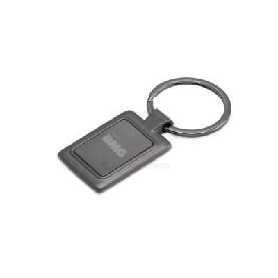 Chaveiro de Metal Quadrado com Placa Central Preta Personalizado