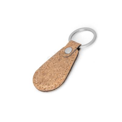 Chaveiro em Cortiça com Costura e Argola de Metal Personalizado