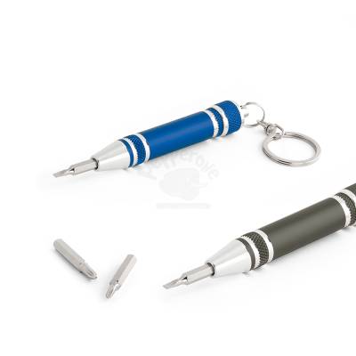 Chaveiro Ferramenta em Metal 7,5 cm com 3 Mini Chaves de Fenda Personalizado