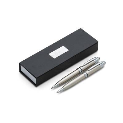 Conjunto Caneta e Lapiseira de Metal com Estojo Personalizado