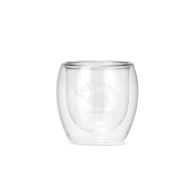 Copo de Vidro Borossilicato 250ml com Parede Dupla Personalizado