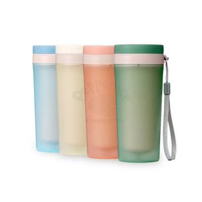 Copo Plástico 350ml com Parede Dupla e Alça de Nylon Personalizado