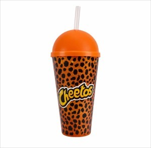 Copo Plástico Com Tampa Bola e Canudo 550ml Personalizado
