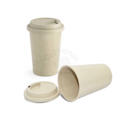 Copo Plástico em Fibra de Bambu 450 ml com Tampa Personalizado
