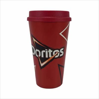 Copo Plástico In Mold Label com Tampa de Café 550ml