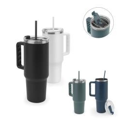 Copo Térmico de Aço Inox 1,3L com Tampa e Alça Personalizado