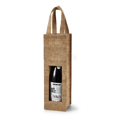 Embalagem para Vinho em Cortiça com Alças e Abertura Frontal Personalizada