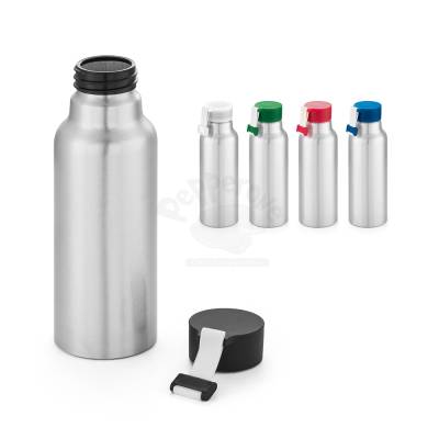 Garrafa de Metal 570ml com Tampa Rosqueável e Alça de Silicone Personalizada