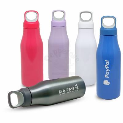Garrafa de Metal Inox 650ml com Alça de Dedo Personalizada