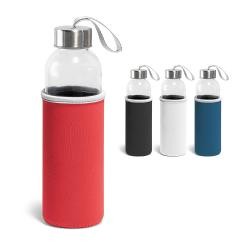 Garrafa de Vidro 520ml Com Capa Térmica e Tampa de Inox Personalizada