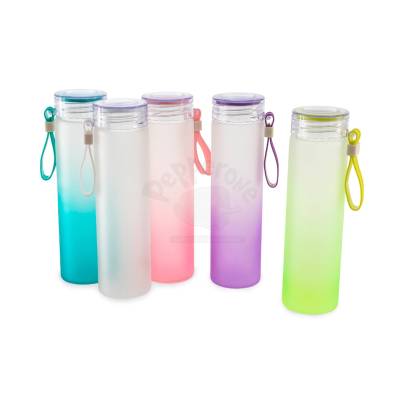 Garrafa de Vidro Borossilicato 450ml com Tampa e Alça Personalizada