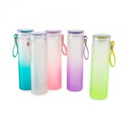 Garrafa de Vidro Borossilicato 450ml com Tampa e Alça Personalizada