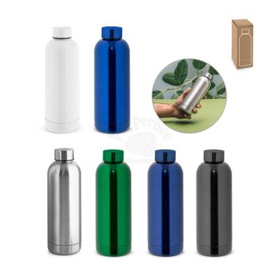 Garrafa Térmica de Aço Inox 550 ml com Parede Dupla e Caixa Presente Personalizada